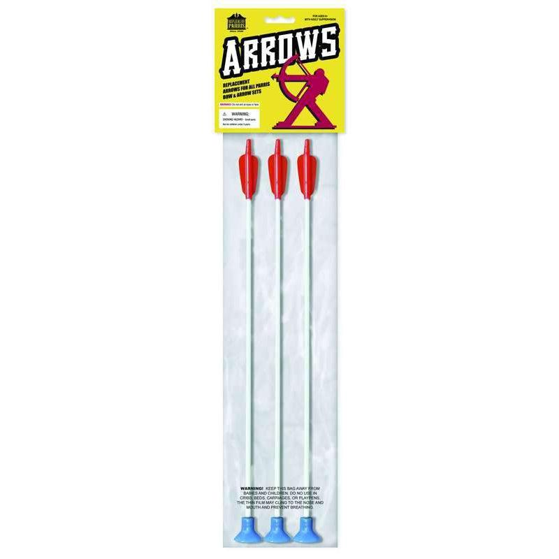 Parris Toys-12" Replacement Arrows, includes 3 Arrows with Safety Rubber Tips-7012-Legacy Toys